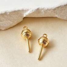 1pc/2pcs Cute Exquisite 304 Stainless Steel Vacuum Electroplated Long-Lasting Color Retention 3D Geometric Spherical Pendant Charms, Tooth, Lollipop, Peanut, Puppy And More, Suitable For Bag Decoration, Handmade DIY Jewelry Making Necklace Bracelet Earring Accessories - Picture - View 10