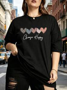 Plus Size T-Shirts - Black-1 - View 2