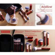 BS-MALL Professional 20pcs High-Quality Dopamine Makeup Brushes, Aesthetic Pink & Red Professional Set With Large Travel Bag, Skin-Friendly Soft Brushes For Daily Full Face Makeup - Rose Red - View 6