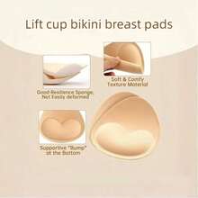 2pcs Reusable Soft Invisible Breast Pads - Anti-Nipple Pads With Lift-Up Cup Covers, Suitable For Bikini, Lingerie And Beachwear - Women's Underwear, Lift-Up And Cover Dual Use - One Size Fits All - View 6