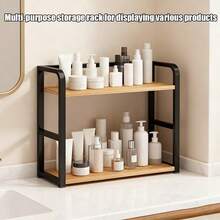 Double-Layer Carbon Steel Countertop Storage Rack - Space-Saving Countertop Organizer, Made Of Durable Material For Kitchen/Dining Room Storage, Minimalist Modern Design, Sturdy Structure, Sleek And Elegant Appearance - View 5