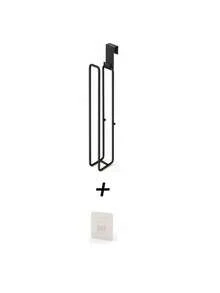 2pcs Set 1 Long Toilet Paper Holder + 1 Storage Quick Clip, Drill-Free Hanging Design, Suitable For Toilet Tank, Cabinet Door And Wall, Black Minimalist Paper Roll Holder, Bathroom And Kitchen Storage - Multicolor - View 10