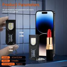 1pc/3pcs/5pcs Strong EDC LED Keychain Flashlight, Rechargeable Hanging Portable Flashlight, Waterproof Keychain, Camping Hiking Pocket Light - Style a - View 8