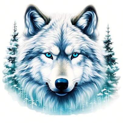 1/2/3 Blue Wolf Head Heat Transfer Stickers, Unisex, Washable Stickers For T-Shirts, Jeans, Jackets, Backpacks, Clothes, Hats