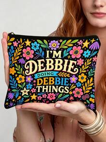 1pc Beach-Themed Starfish Makeup Bag – "The Sand May Brush Off, But The Memories Will Forever" Design, Unisex Travel Cosmetic & Toiletry Organizer - Multicolor - View 3