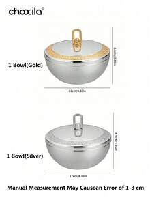 shoxil 1个铁质金/银浮雕碗，装饰碗，中东碗，椰枣碗，酸奶碗，带把手托盘，餐盘，装饰托盘，适用于家庭、餐厅 - 碗 - 查看 10