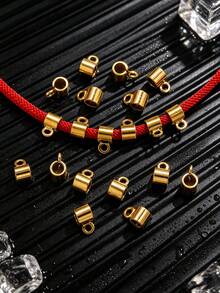 20pcs/Pack Stainless Steel 4mm Round Hole Pendant Connectors, Bracelet Beads DIY Jewelry Accessories Connectors - Yellow Gold - View 1