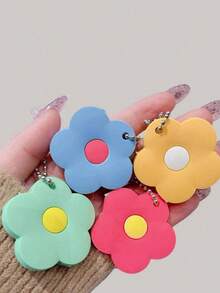 5/1pc Cute Flower Key Cover, Contrast Color Design, Cute Floral Cartoon Silicone Key Cover, Decorative Key Identification Protection Cover, Women's Keychain Accessory, Small Gift For Sisters, Lovers, Friends, Perfect Gift For Her - View 9