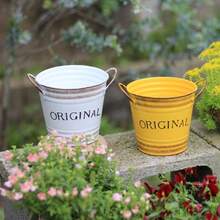 1/2/3pcs American Vintage Letter Double-Ear Metal Flower Pot, Suitable For Succulent Plants, Cosmetic Storage, Desktop Organizer, Living Room/Outdoor Garden Decor, Pen Holder, Flower Bucket - Flowerpot - View 8