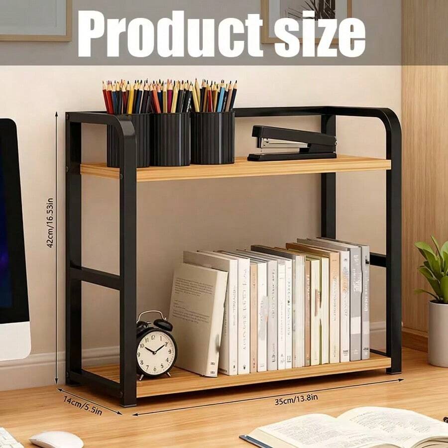 Double-Layer Carbon Steel Countertop Storage Rack - Space-Saving Countertop Organizer, Made Of Durable Material For Kitchen/Dining Room Storage, Minimalist Modern Design, Sturdy Structure, Sleek And Elegant Appearance - View 1