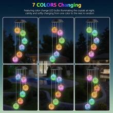 1pc Solar Hollow Moroccan Sphere Wind Chime Light Color Changing LED Hanging Ornament Lamp Outdoor Decor Light Ideal For Garden Tree Yard Patio Window Wall Balcony Camping Indoor Bedroom Porch Decor - 4cm Moroccan Ball-solar Wind Chime Lamp - View 7