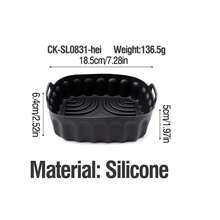 1pcReusable Air Fryer Silicone Pot Liner, Non-Stick Square Air Fryer Basket Insert With Handles, Heat Resistant Baking Tray For Oven Microwave, Easy Clean Air Fryer Accessories - View 12