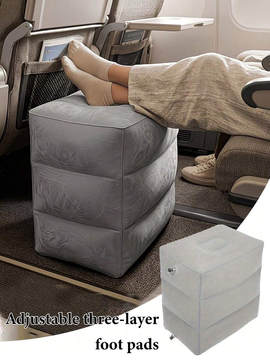 Inflatable Foot Cushion, Quick Press Inflation Travel Foot Pillow, No Air Pump Needed, Suitable For Concerts, Camping, Fishing