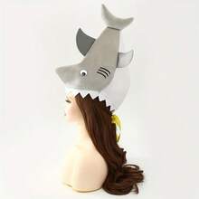 1pc Halloween Shark Costume Hat, Adult Party Hat, Suitable For Birthday Party, Thanksgiving, Christmas, Costume Party - View 4