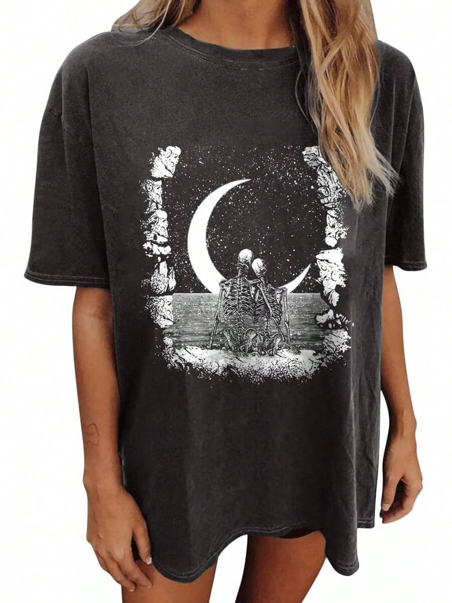 Women T-Shirts - 深灰色 #B - 查看 1