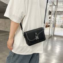 New Style Crossbody Bag, Premium Saddle Bag, Fashionable Versatile Lock Closure Flap Messenger Bag, Casual Shoulder Bag, PU Material Waterproof Wear-Resistant, Shopping Commuting Phone Bag - Multicolor - View 5