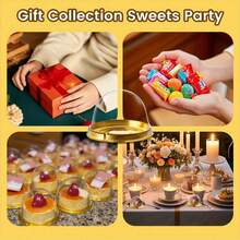 100/50pcs Gold Dessert Cake Boxes, Gold Pudding Boxes, Transparent Mousse Cake Boxes, Suitable For Weddings, Christmas Gifts, Also Suitable For Cake, Candy And Chocolate Packaging, Ideal Choice For Weddings, Parties And Gifts - Multicolor - View 6