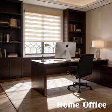 Custom Zebra Blinds For Windows Light Filtering Dual-Layer Window Shades For Privacy Free-Stop Sheer Shades Roller Blinds For Indoor Windows(19" W X 72" H, Cream) - Star - View 7