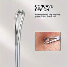Double Headed Blackhead Removal Tool Suitable For All Light Beige Skin, A Nose Hair Cleaner, Portable Skincare Accessory, Ergonomic Handle, No Need For Electricity - Silver - View 1