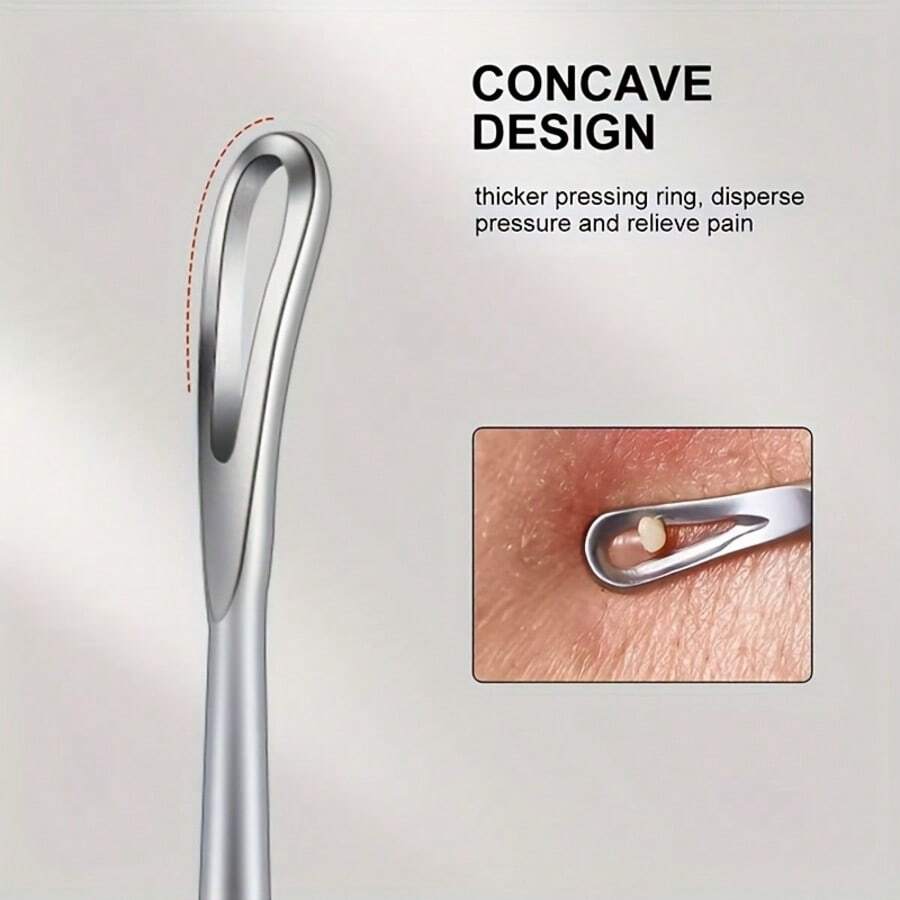 Double Headed Blackhead Removal Tool Suitable For All Light Beige Skin, A Nose Hair Cleaner, Portable Skincare Accessory, Ergonomic Handle, No Need For Electricity - Silver - View 1