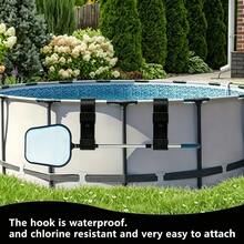 2pcs Adjustable Fixed Swimming Pool Pole Holder - Durable Plastic, Suitable For In-Ground Pools, Includes Net And Brush Hooks Accessories, Swimming Pool Accessories | Adjustable Bracket | Plastic Construction, Pool Pole Holder, A Great Pool Accessory - 2 Pack - View 9
