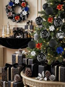 9pcs/Box Christmas Ball Ornaments, Christmas Tree Decorations, Hanging Shatterproof Plastic Balls, Suitable For Christmas Tree, Wedding Party, Window Decoration, Valentine's Day, Home Wall Decor, Create Festive Atmosphere, Christmas Gift - Christmas 4 - View 8