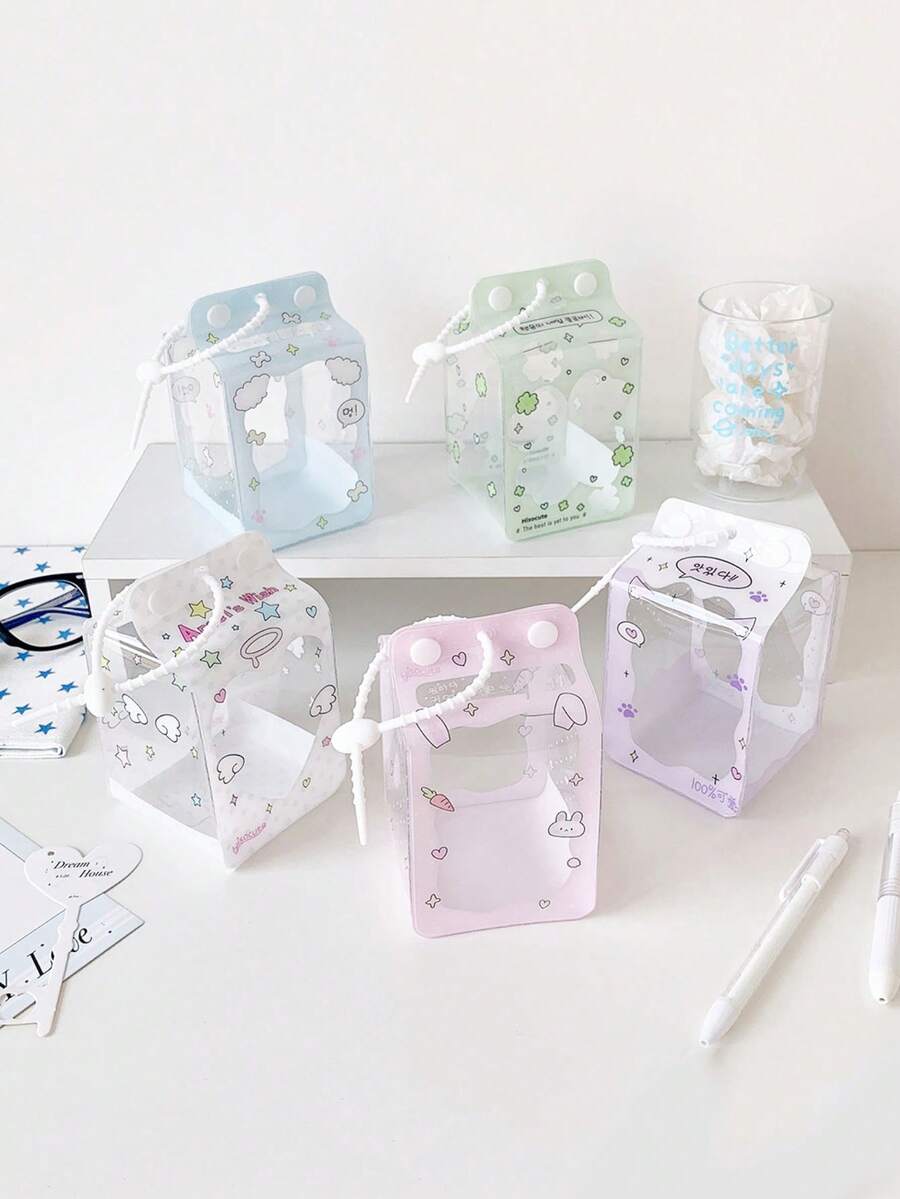 1 PC Cartoon Transparent Four-Leaf Clover 3D Stroller Bag For Students 10cm Storage Bag For Outdoor Display - Multicolor - View 1