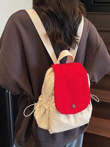 極簡休閒尼龍女款後背包，多功能通勤日用包，多口袋輕量旅行包，大容量簡約學生包，適合學生、護理師、教師、商務人士，適用旅行、度假、出差、日常通勤、購物、辦公、約會、登山、訓練、工作，生日禮物、節日禮物 - 彩色 - 查看 7