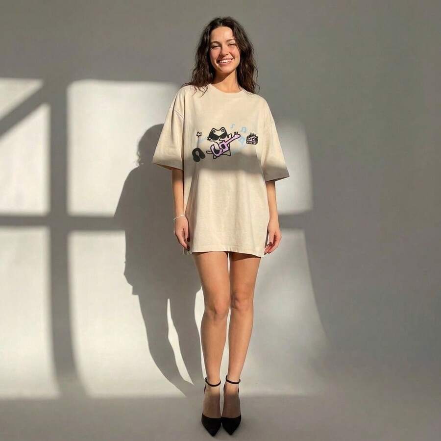 Women T-Shirts - 米色-1 - 查看 1