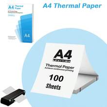 100/200 Sheets A4 Thermal Printing Paper, Suitable For A4 Portable Printers, Foldable White Thermal Paper, Used For Photos, Documents, Contracts, Automatic Thermal Paper Recognition, Not Suitable For Laser/Inkjet Printers - A4 - View 1