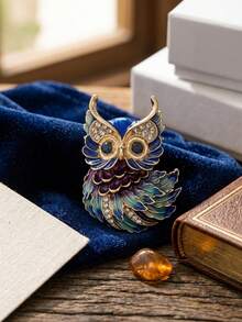 Luxus Emaille Perlen Eulen Brosche - Vogel Tier Anstecknadeln für Frauen Unisex Lässig Party Schmuck Accessoires / Freunde Geschenke Abzeichen Dekoration - Eule - Übersicht 15