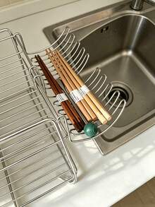 1/2pcs Drain Basket, Extendable Hanging Storage Rack - Western Cutlery Fork And Spoon Holder, Expandable Small Hanging Rack, Drainer, Suitable For Extending Kitchen Sinks, Shelf Storage, And Solving Storage Solutions - Multicolor - View 3