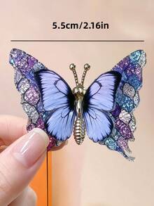 6/2 piezas Pinzas para el cabello con mariposas 3D degradadas de estilo bohemio, duraderas y no dañinas, accesorios para el cabello dulces de estilo Mori, adecuados para niñas y niños, uso diario en la escuela, viajes y vacaciones - Multicolor - Ver 6