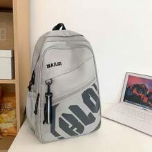 1 Stück robuster geräumiger Rucksack für alle Schüler, mit vielen Fächern für Schule und Alltag - Dunkelgrau - Übersicht 7