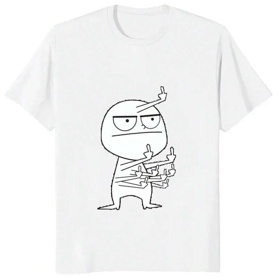 Funny Frenzy Print 's T-Shirt Casual Fashion Harajuku Street ,Clothes T Shirts ForMen And  Tops,Teeshirt Femme Oversize Coton,Streetwear - Yx944-2-white - View 1