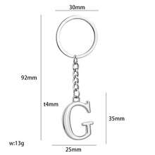 Minimalist Metal Alphabet Keychain, 1 Pc A-Z Initial Pendant, Stylish Bag Charm & Key Ring, Personalized Bag Charm, Gift For Friends & Lovers - Silver - View 14