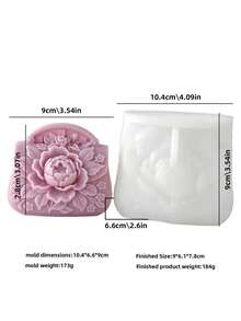 3D 手提包蠟燭模具－奢華手提包造型矽膠模，飾有花卉與捲軸圖案，皺褶紋理與彎曲手柄，適用於 DIY 大豆蠟/石蠟蠟燭，可用於製作獨特的家居裝飾、派對伴手禮與手工禮物 - 白色 - 查看 8