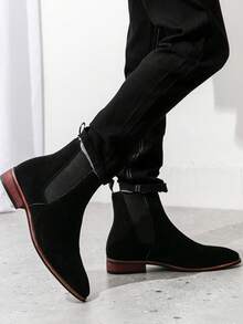 Evergreen Urban Chelsea Boots, Short Ankle Slip-On, Solid Color, No Zipper, No Lace-Up - Black - View 5