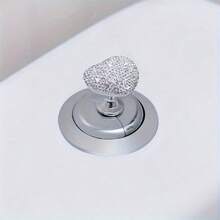 1pc Shiny Heart-Shaped Toilet Flush Button - Creative Rhinestone Bathroom Accessory, Durable Plastic, Anti-Scratch, Self-Adhesive, Party Holiday Gift Item - Multicolor - View 16