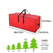 Sturdy, Breathable, Yet Protective Large Christmas Tree Storage Sack, Shielding From Dust And Damp, A Robust Box Alternative, Offered In Red Or Green. - Red - View 8