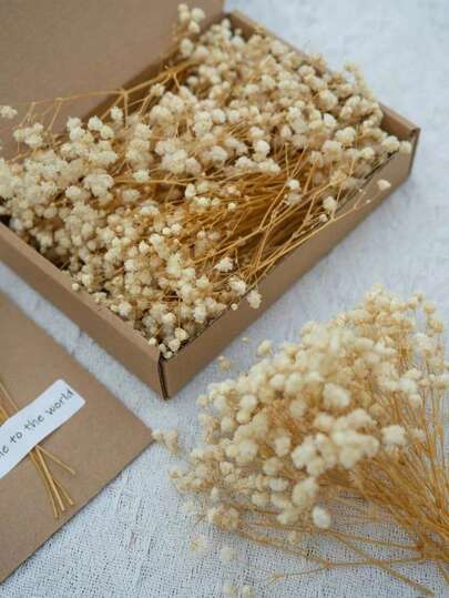 25/50/100/300pcs Ivory White Mini Artificial Baby's Breath Mixed Flowers, Resin Mold DIY Supplies For Hair Accessories, Wedding Wreaths & Tabletop Home Decor