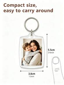 1/3/5Pcs Personalized Photo Keychain, Custom Picture Keyring, Perfect Father's Day Gift For Dad, Family Memorial Keepsake For Birthday & Anniversary. - Multicolor - View 2