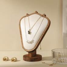 1pc Wooden Necklace Display Stand Jewelry Display Pendant Necklace Neck Prop Earring - View 2