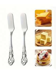 4/6pcs Elegant Stainless Steel Butter Knife Metal Jam Spreader Exquisite Handle Suitable For Breakfast/Sandwich/Peanut Butter/Cheese Kitchen Accessories - View 7