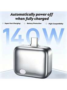 140W Type-C 快充自動斷電充電器,磁吸彈出式充電接口,100% 滿電自動斷電電源適配器,旅行必備,夜間充電 - 彩色 - 查看 7