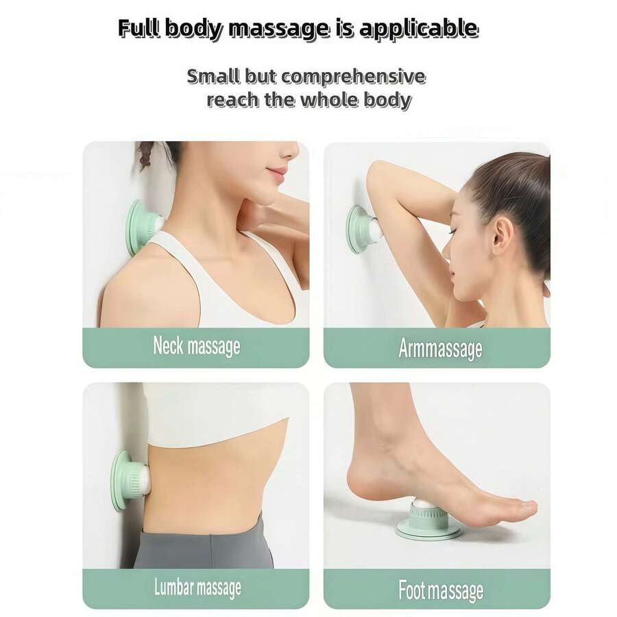 1pc Massage Roller Ball, Muscle Roller Massager, Manual Massage Ball, Compact Rotating Massager, Back, Arm And Neck Massage Tool For Muscle Relaxation. Features Suction Cup 360-Degree Rotating Design, Easy To Target, Durable, Wall-Mounted Without Drilling, Suitable For Smooth Wall And Glass Surfaces, Precise