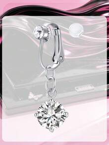 Y2K Butterfly Heart Fake Belly Ring For Women,Faux Belly Piercing Jewelry Fake Belly Button Piercing Clip On Belly Button Rings Non Piercing Jewelry - Fake Belly Ring - View 6