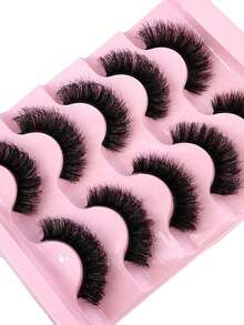 5 Paia/Confezione Ciglia Finte Naturali Voluminose e Soffici, Ciglia Finte in Pelliccia di Visone Affascinanti e Disordinate, Ciglia Finte Lunghe 8D Dense e Durevoli, Effetto Sollevamento Occhio di Volpe, Stile Ciglia Pieno, Possono Estendere e Ispessire l'Angolo Esterno delle Ciglia Finte - nero - Visualizzare 5