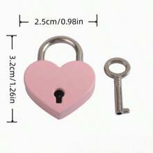 Un juego de candados pequeños con forma de corazón con llaves - Candados de metal con forma de corazón para equipaje, cuadernos, cajones, carteras - Juego de candados decorativos pequeños para bolsos (color de la llave aleatorio) - A - Ver 9