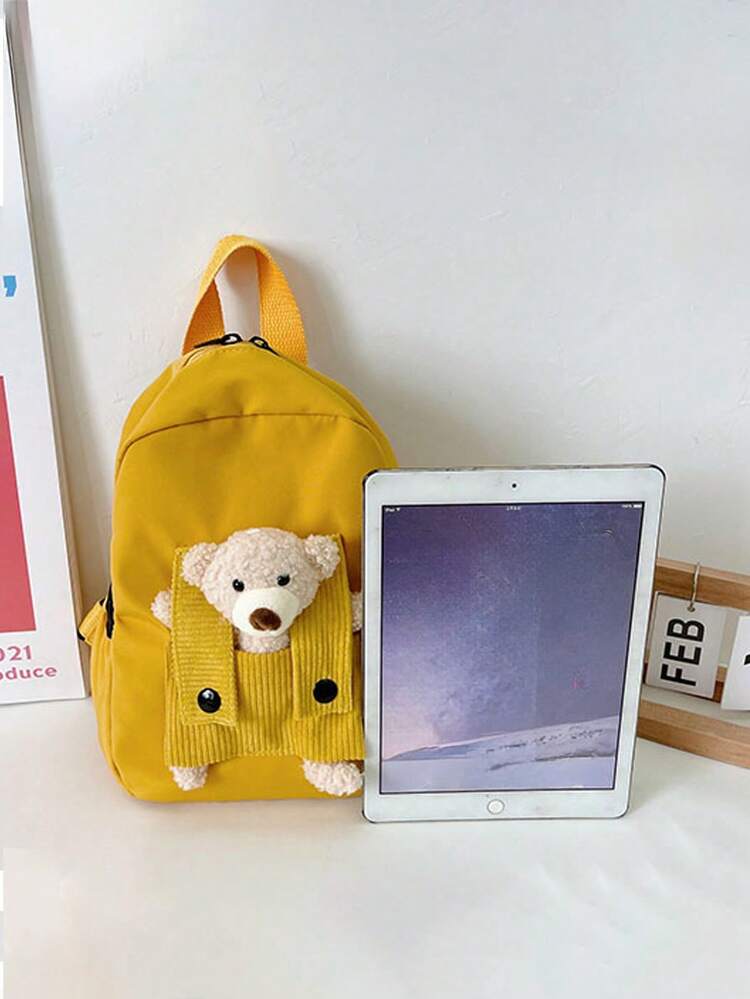 (Thêu tùy chỉnh) 1 chiếc ba lô thiết kế gấu Teddy mềm, phối màu patchwork, quai đeo vai thoáng khí giảm áp lực, thêu tên cá nhân hóa, quà tặng lễ hội, ba lô nhẹ đa năng đi học và du lịch - Nhiều màu - Xem 10